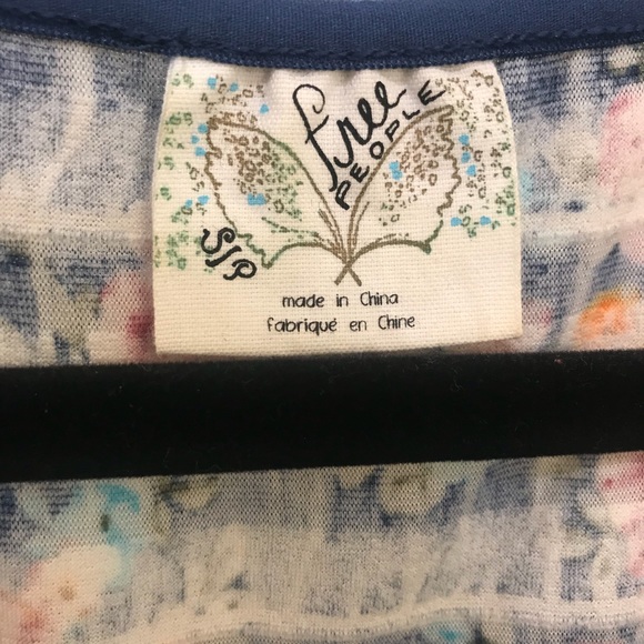 Free People tier ruffle floral blue dress Small - Picture 4 of 4